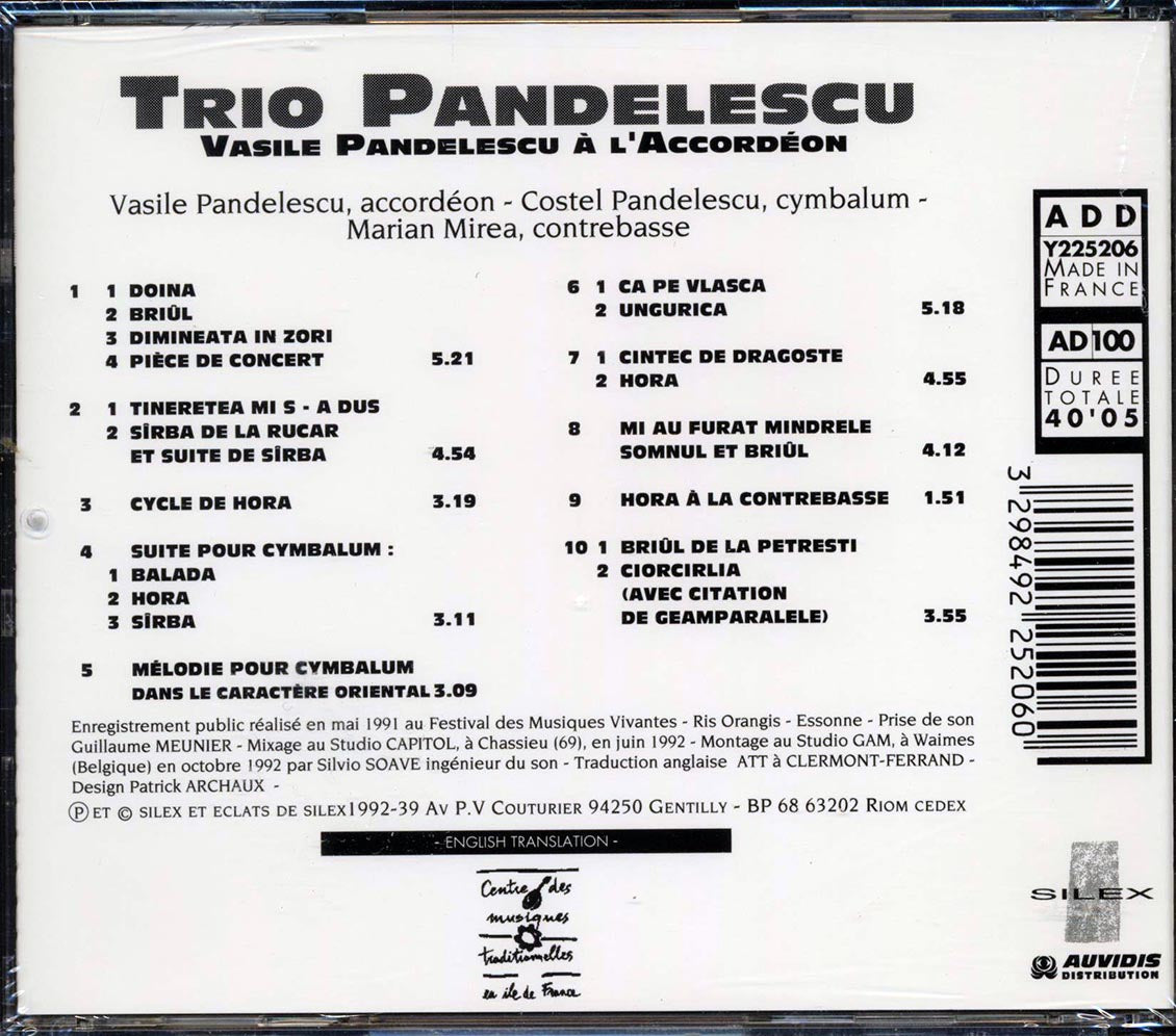 Trio Pandelescu - Vasile Pandelescu A L'Accordeon Music CD