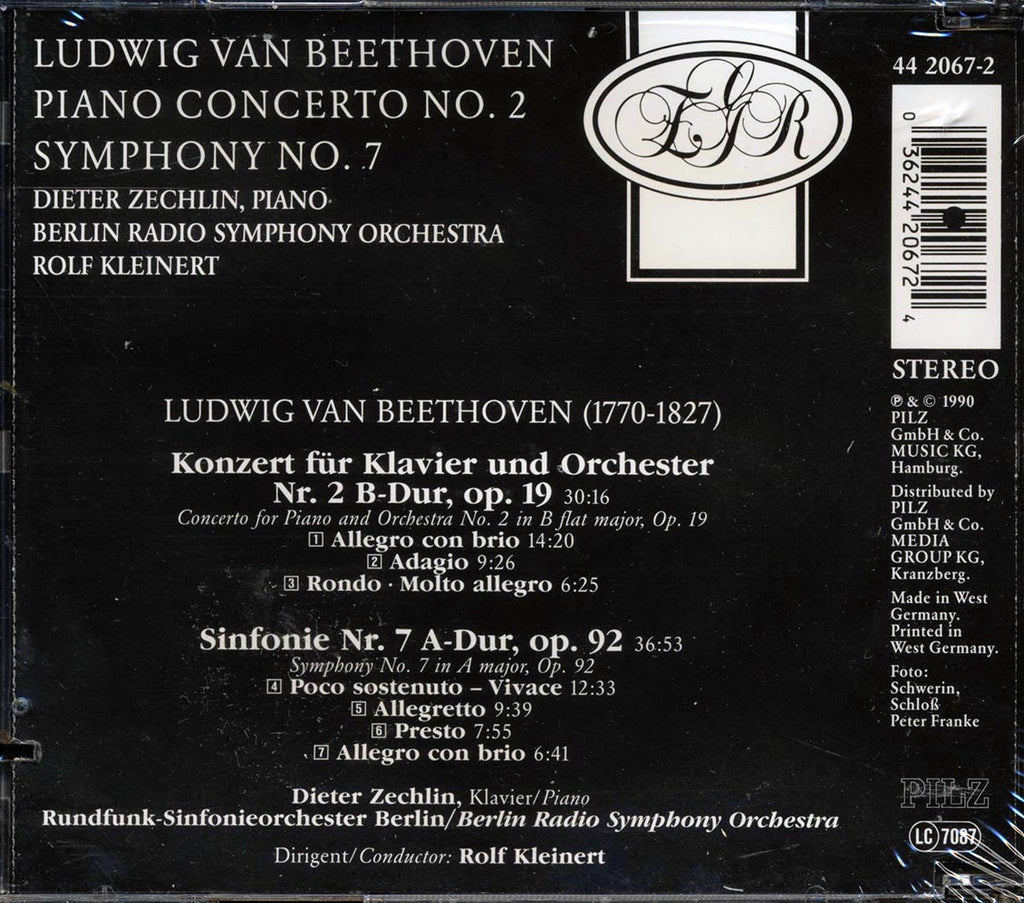 Berlin Radio Symphony Orchestra, Rolf Kleinert, Beethoven - Piano Concerto No. 2 In B Flat Major, Op. 19; Symphony No. 7 In A Major, Op. 92 Music CD
