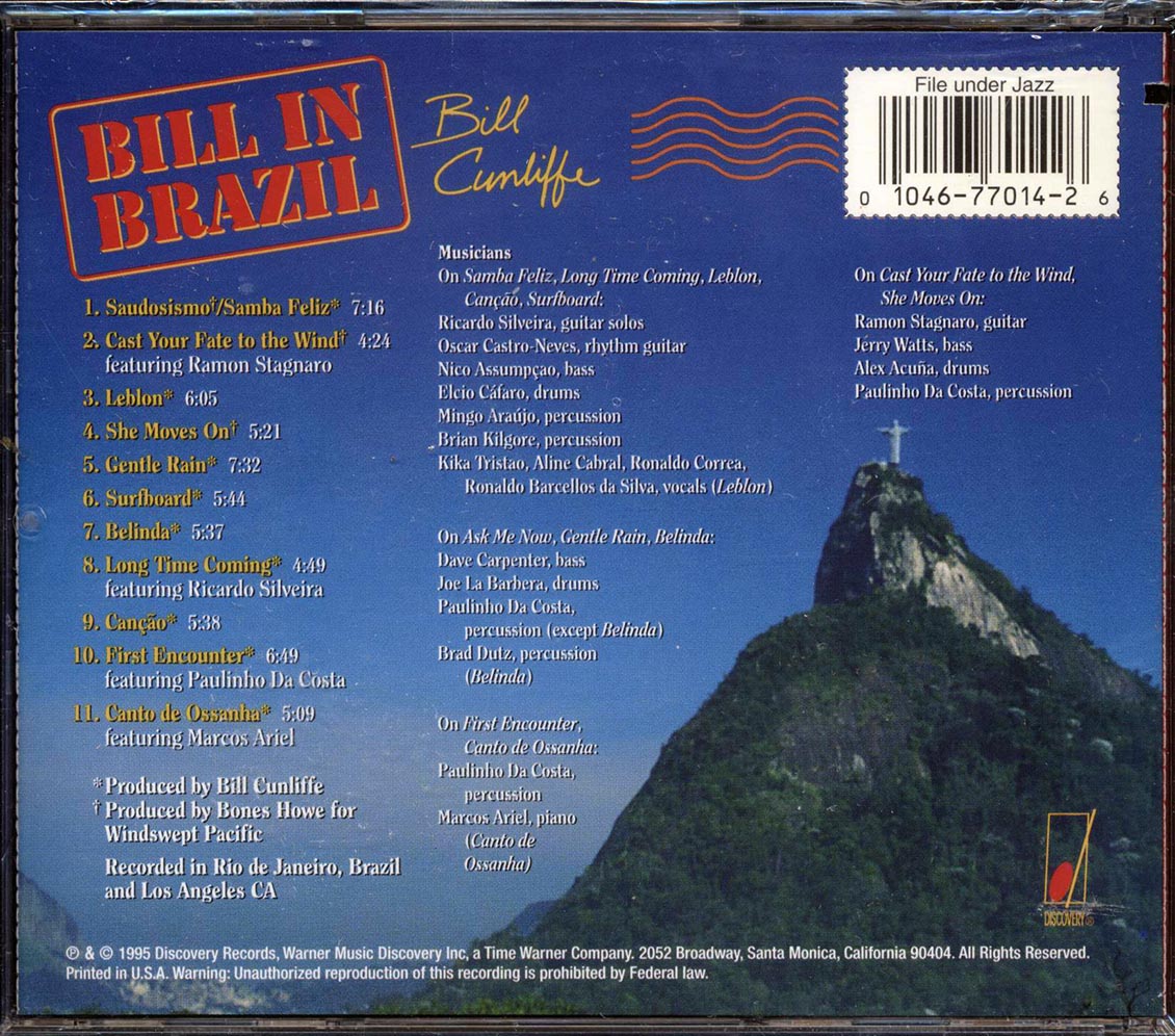 Bill Cunliffe - Bill In Brazil (marked/ltd stock) Music CD