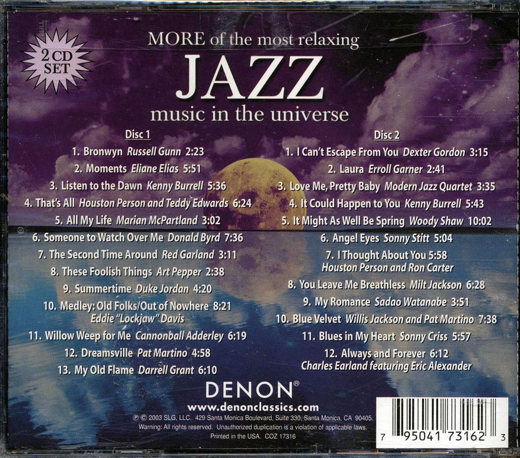 Russell Gunn, Eliane Elias, Kenny Burrell, Art Pepper, Etc. - More Of The Most Relaxing Jazz Music In The Universe (25 tracks) (2xCD) Music CD