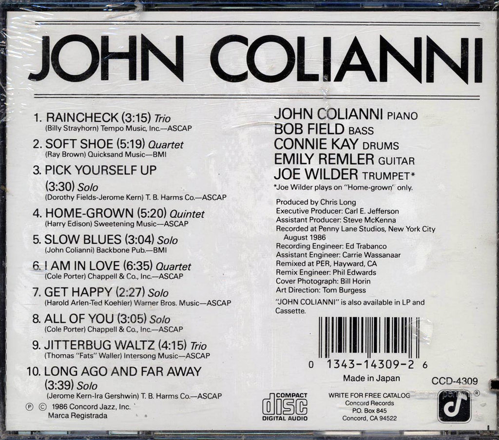 John Colianni - John Colianni (marked/ltd stock) Music CD