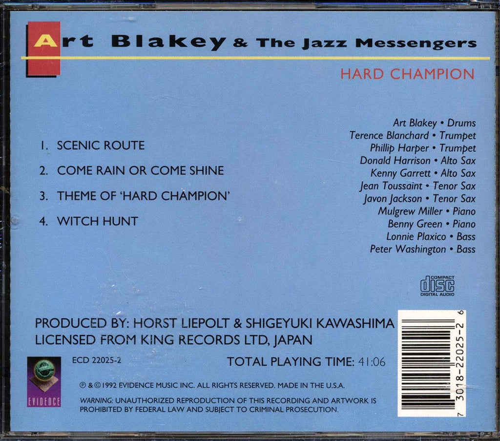 Art Blakey & The Jazz Messengers - Hard Champion Music CD