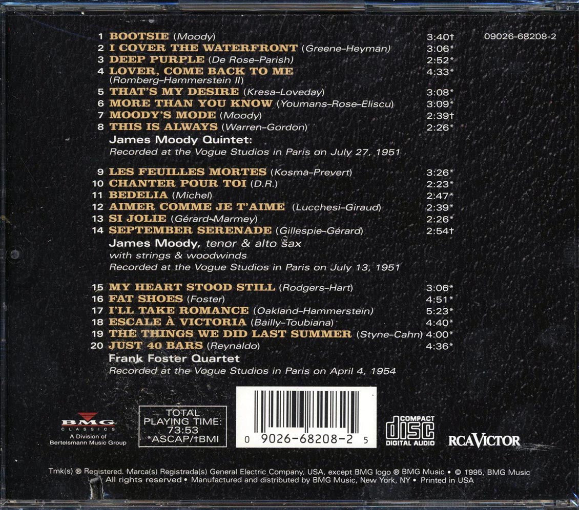 James Moody, Frank Foster - In Paris (20 tracks) (marked/ltd stock) Music CD
