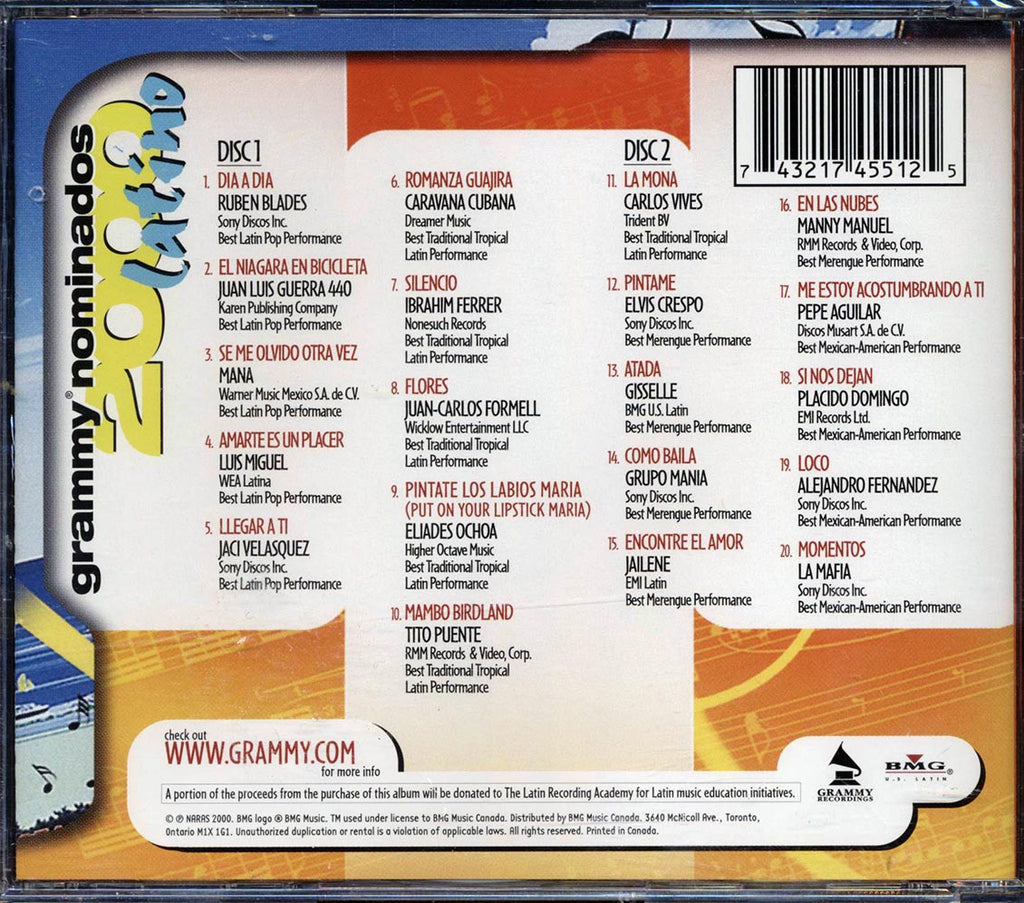 Ruben Blades, Mana, Luis Miguel, Etc. - Grammy Nominados 2000 Latino Music CD