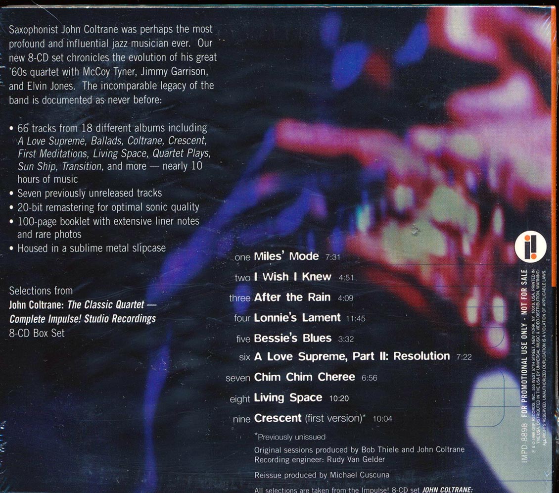 John Coltrane - Selections From The Classic Quartet: Complete Impulse! Studio Recordings Music CD