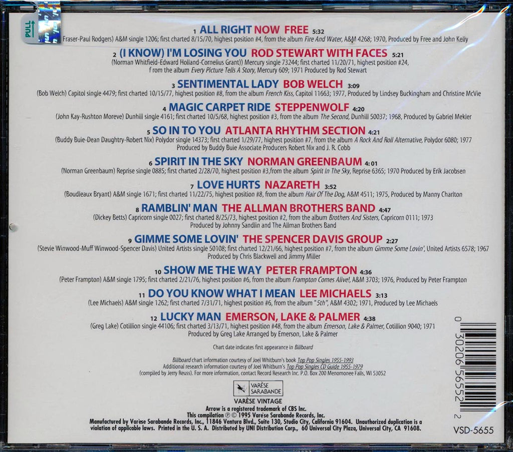 The Allman Brothers Band, Bob Welch, Peter Frampton, Steppenwolf, Nazareth, Etc. - Arrow 97.9 FM: All Rock & Roll Oldies Music CD