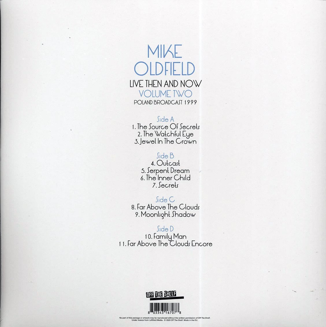 Mike Oldfield - Live Then & Now Volume 2: Poland Broadcast 1999 (ltd. ed.) (2xLP) Vinyl Record