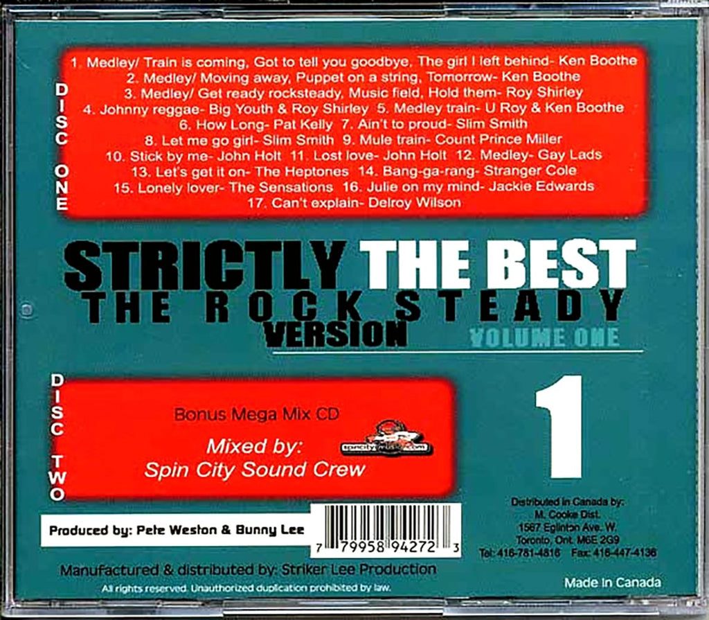U Roy, Ken Boothe, Slim Smith, Etc. - Strictly The Best: The Rock Steady Version Volume 1 (2xCD) Music CD
