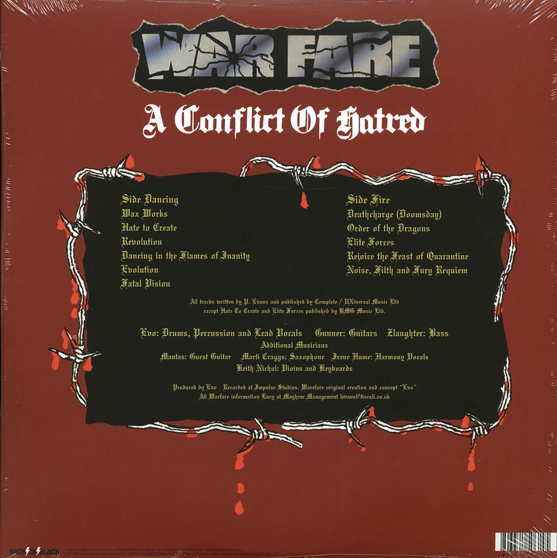 Warfare - A Conflict Of Hatred (white vinyl) Vinyl Record