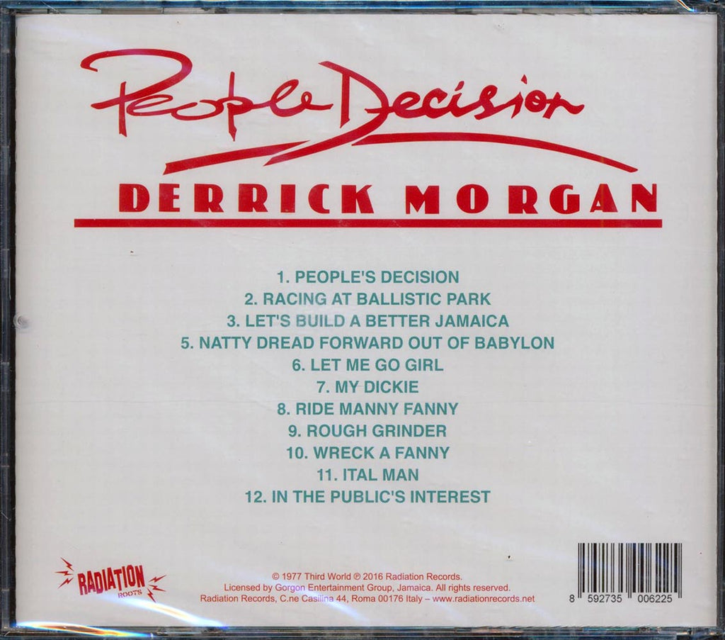 Derrick Morgan - People Decision Music CD