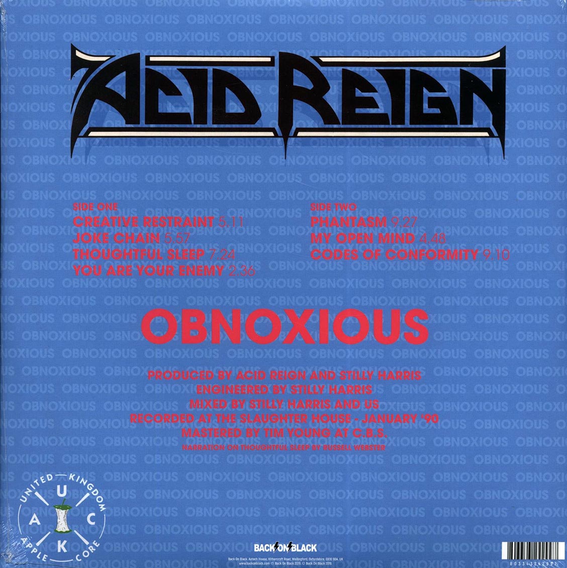 Acid Reign - Obnoxious (remastered) (pink vinyl) Vinyl Record