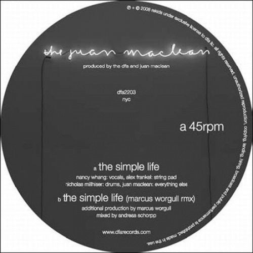 Juan Maclean - Simple Life - Vinyl Record