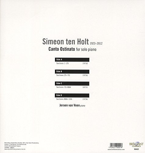Ten Holt / Veen - Canto Ostinato For Solo Piano - Vinyl Record