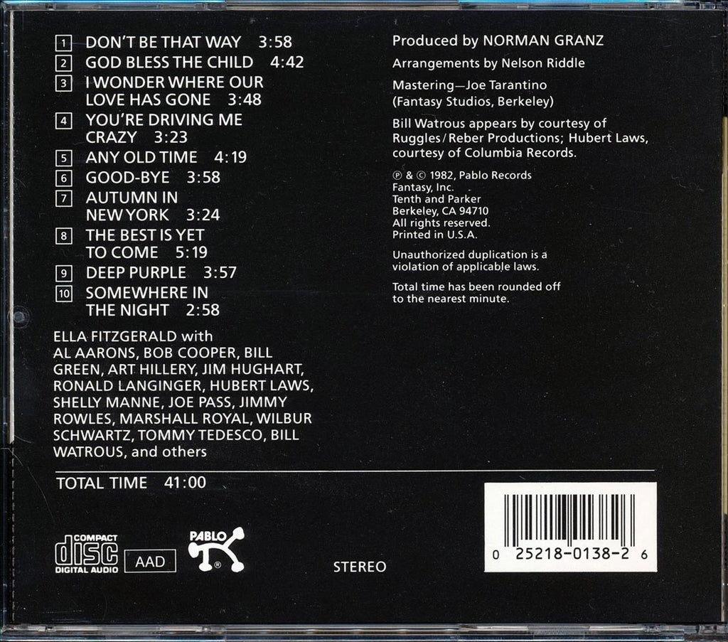 Ella Fitzgerald - The Best Is Yet To Come Music CD