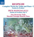 Respighi / Bernecoli / Bianchi - Son In B Minor For Violin & Piano-pick-mangiagalli - Music CD