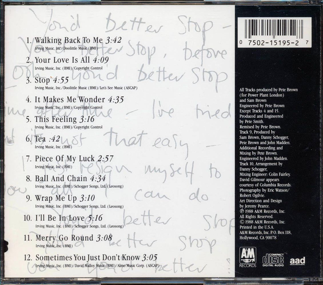 Sam Brown - Stop Music CD