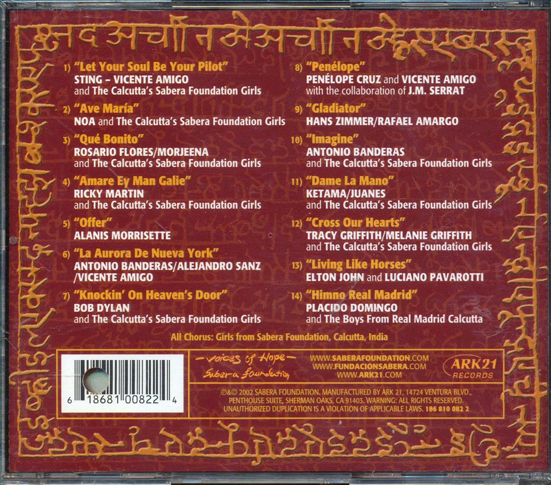 Sting, Elton John, Bob Dylan, Etc.  - Voices Of Hope: Sabera Foundation (promo) (marked/ltd stock) Music CD