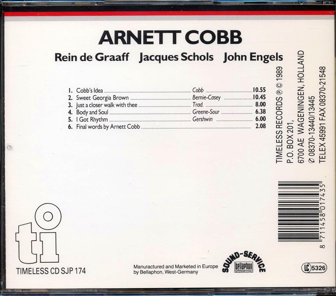 Arnett Cobb - Live Music CD