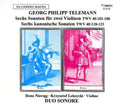Telemann / Duo Sonore - 6 Sons For 2 Violins 6 Kano - Music CD