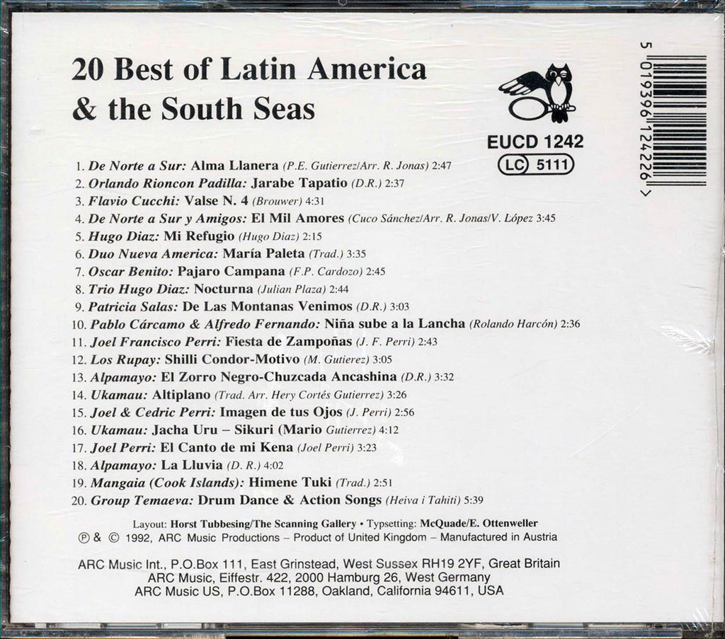 De Norte A Sur, Mariachi Azteca, Hugo Diaz, Etc. - 20 Best Of Latin America & The South Seas Music CD