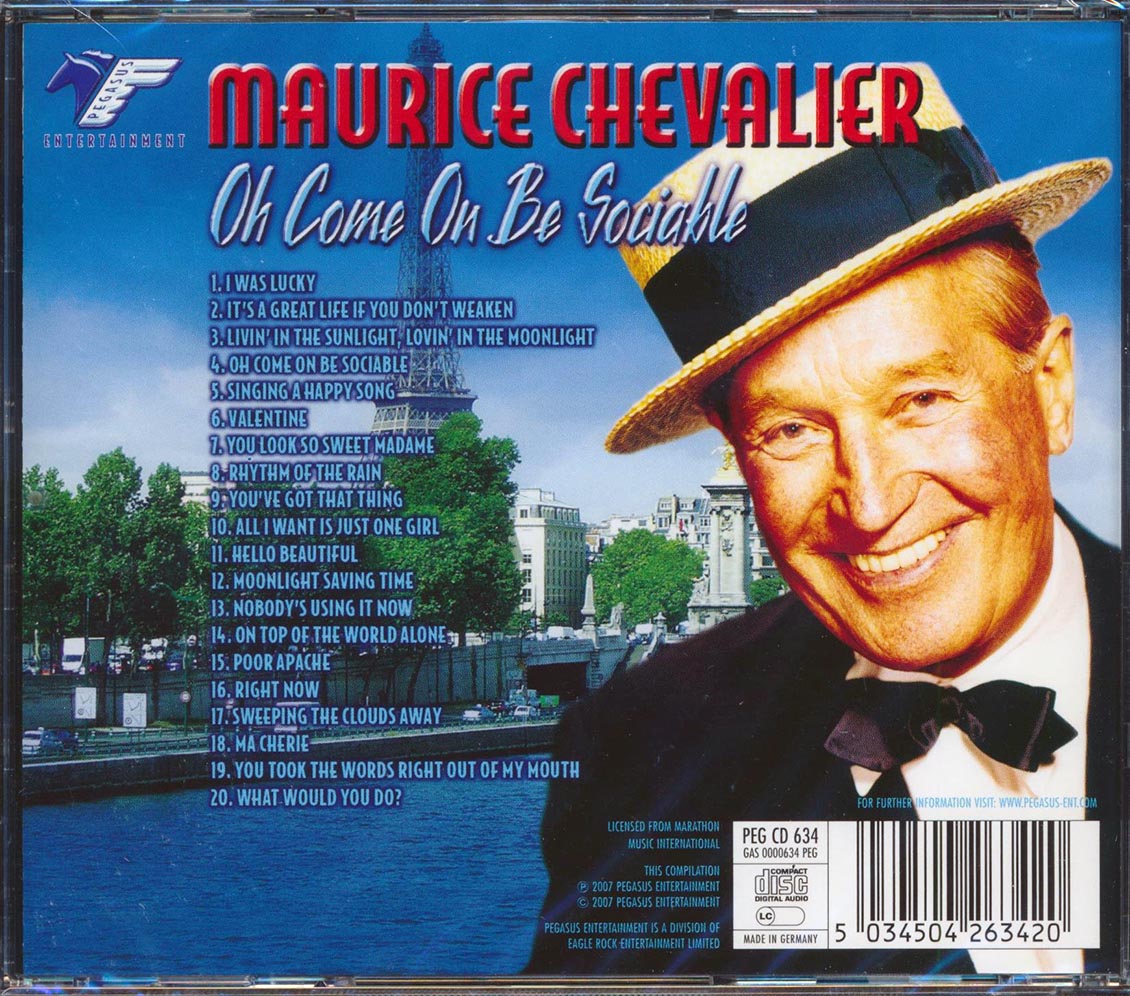 Maurice Chevalier - Oh Come On Be Sociable (20 tracks) Music CD