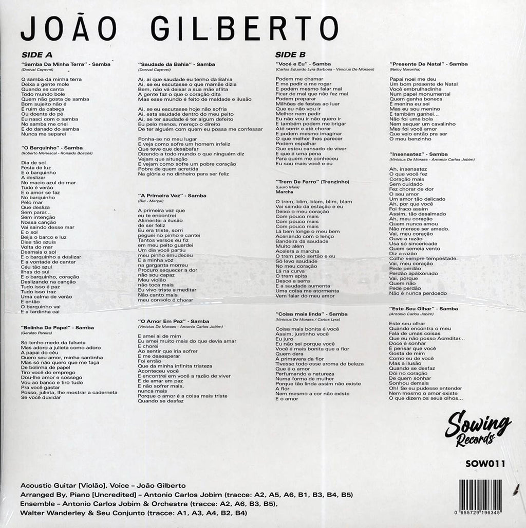 Joao Gilberto - Joao Gilberto (ltd. 300 copies made) (clear vinyl) Vinyl Record