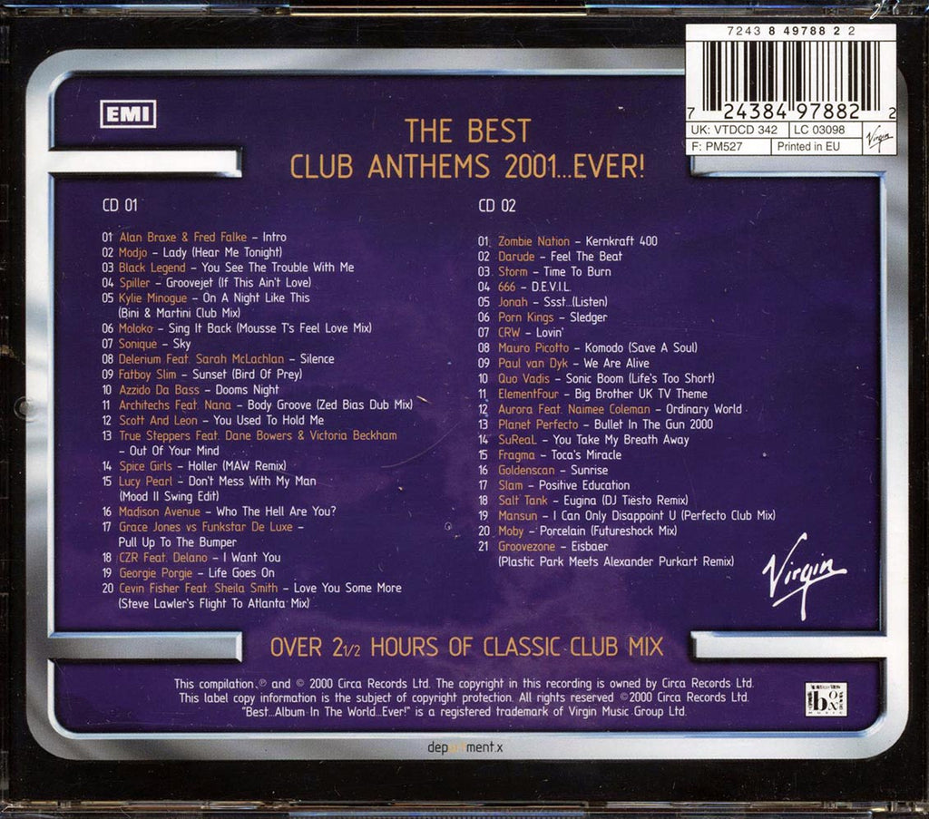Kylie Minogue, Moloko, Sonique, Etc. - The Best Club Anthems 2001 Ever (41 tracks) (2xCD) Music CD