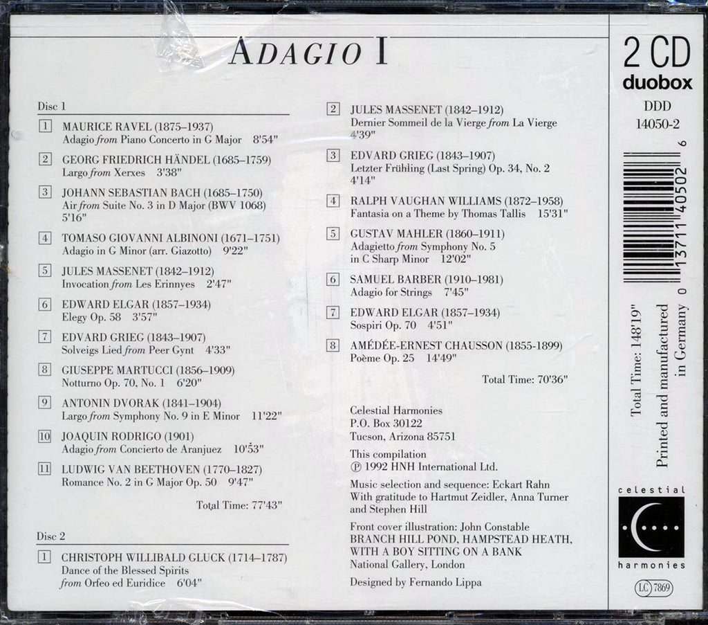 Handel, Bach, Ravel, Etc. - Adagio I: A Special 2 1/2 Hour Collection Of Orchestral Classics (2xCD) Music CD