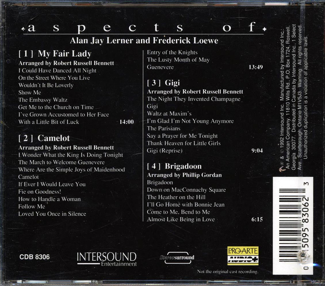 Paul Freeman, Orchestra Of The Americas - Aspects Of My Fair Lady, Camelot, Gigi, Brigadoon (marked/ltd stock) Music CD