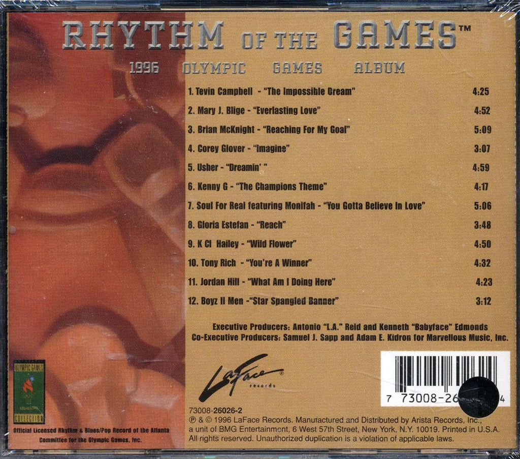 Mary J Blige, Usher, Kenny G, Gloria Estefan, Boyz II Men, Etc. - Rhythm Of The Games: 1996 Olympic Games Album (marked/ltd stock) Music CD