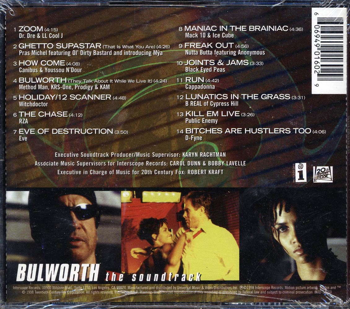 Dr. Dre, LL Cool J, RZA, Etc. - Bulworth: The Soundtrack Music CD