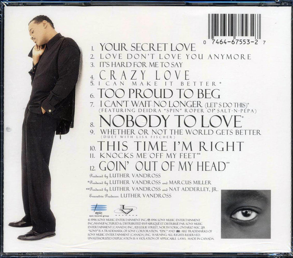 Luther Vandross - Your Secret Love Music CD