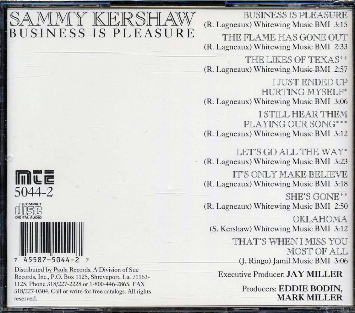 Sammy Kershaw - Business Is Pleasure Music CD