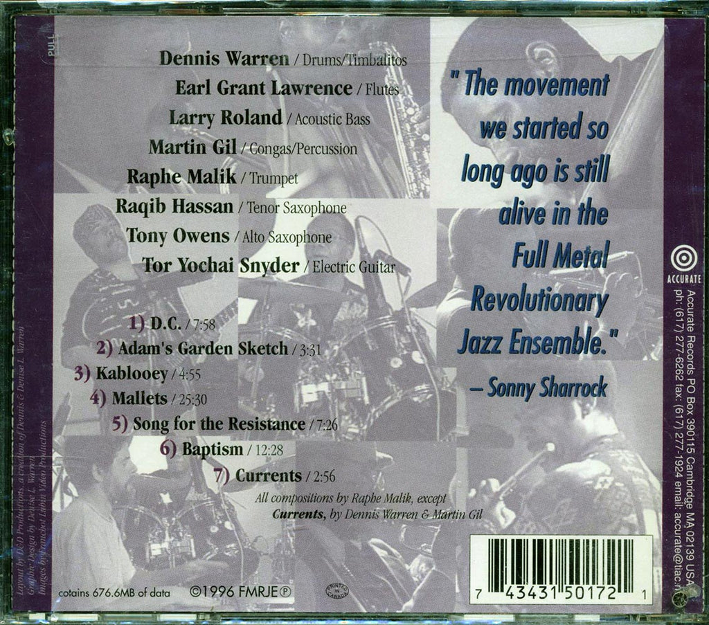 Dennis Warren's Full Metal Jacket Revolutionary Jazz Ensemble - Watch Out Music CD