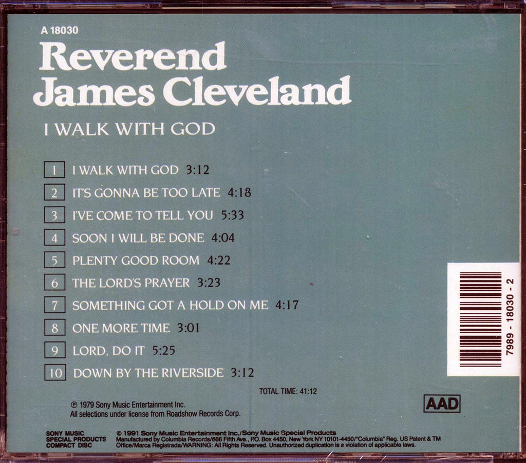 Reverend James Cleveland - I Walk With God Music CD