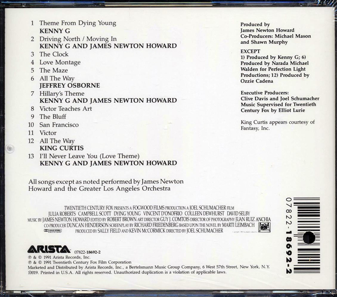 James Newton Howard - Dying Young: Original Sountrack Album Music CD