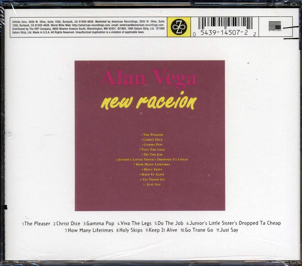 Alan Vega - New Raceion (marked/ltd stock) Music CD