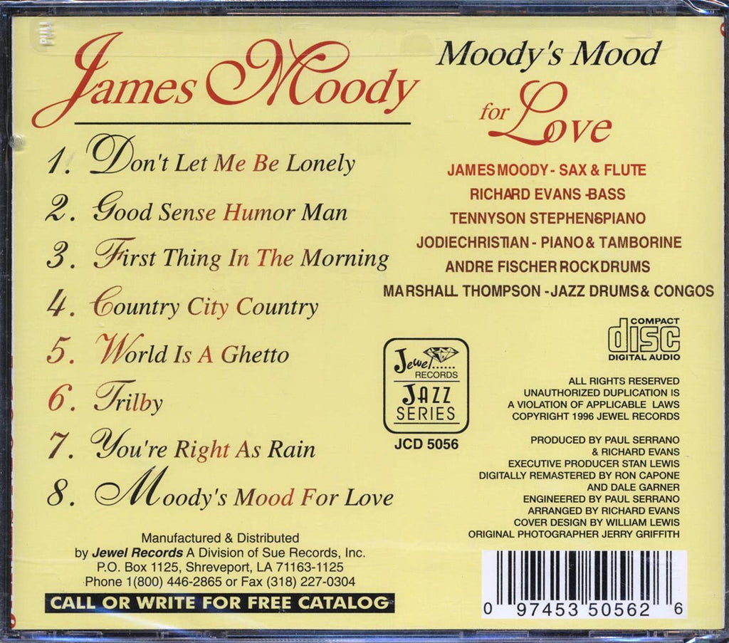 James Moody - Moody's Mood For Love Music CD
