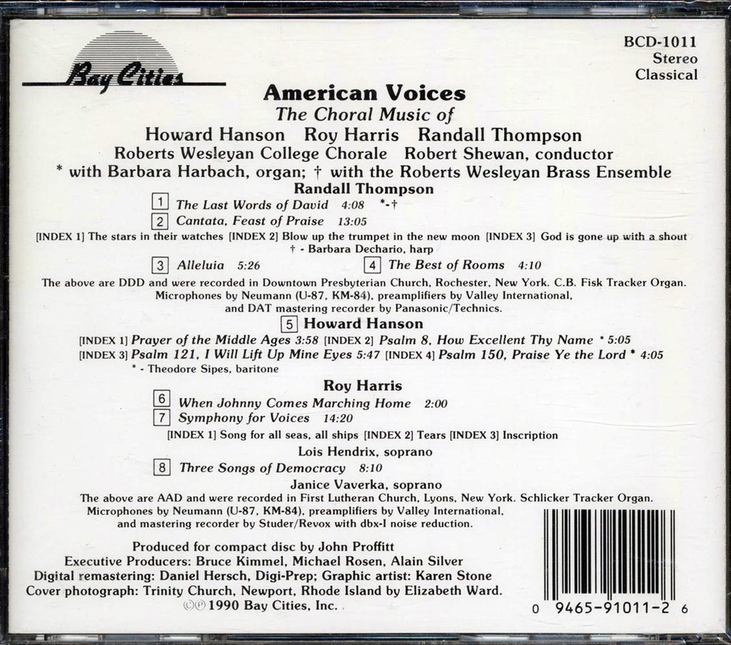 Howard Hanson, Roy Harris, Randall Thompson - American Voices: The Choral Music Music CD