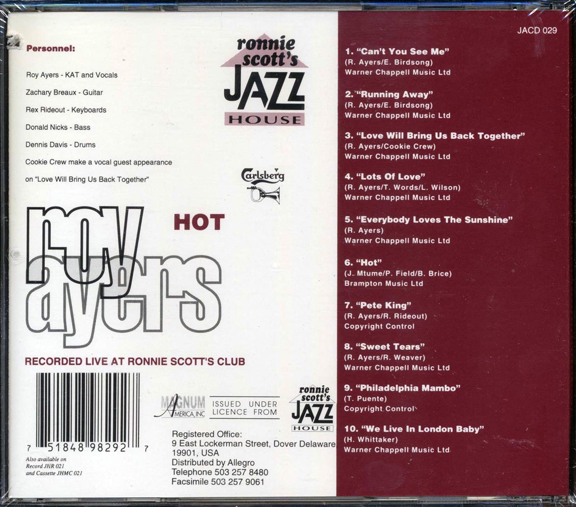 Roy Ayers - Hot (marked/ltd stock) Music CD