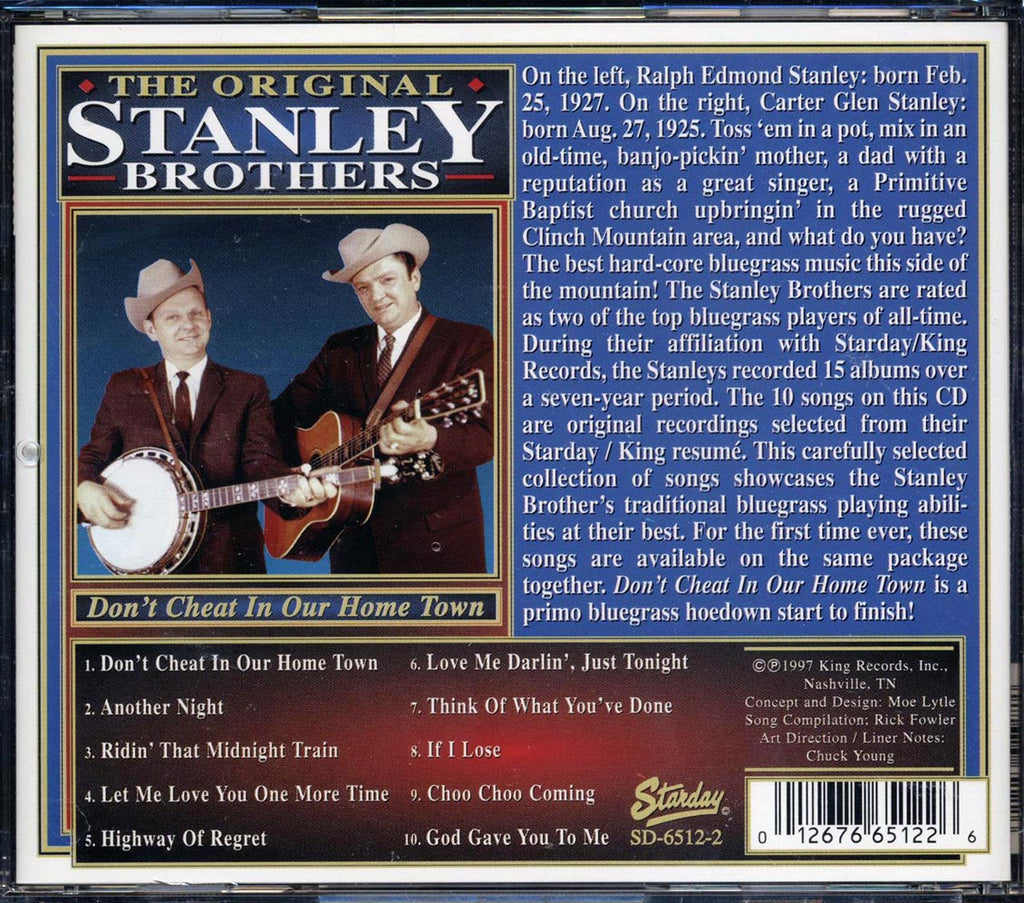 The Stanley Brothers - Don't Cheat In Our Home Town Music CD