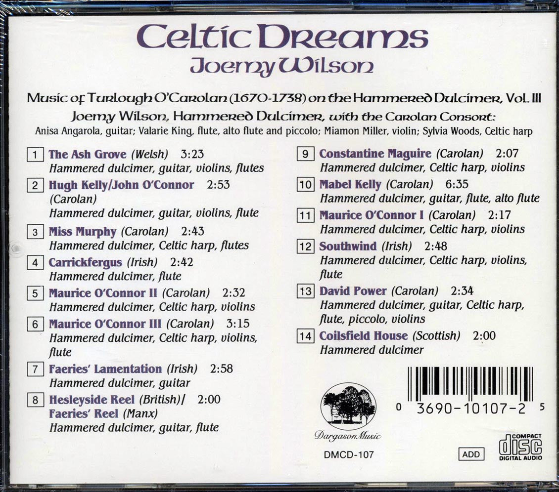 Joemy Wilson - Celtic Dreams: Music Of Turlough O'Carolan 1670-1738 On The Hammered Dulcimer Volume III Music CD