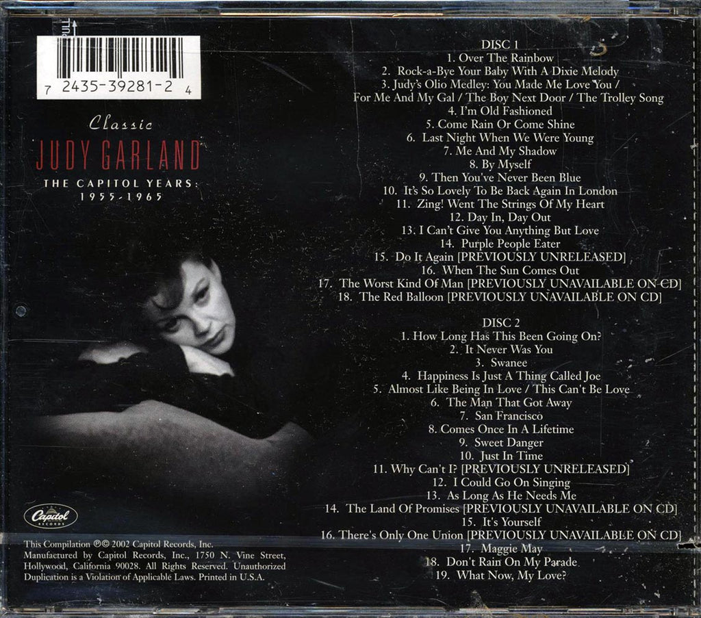Judy Garland - Classic Judy Garland: The Capitol Years 1955-1965 (37 tracks) (2xCD) Music CD