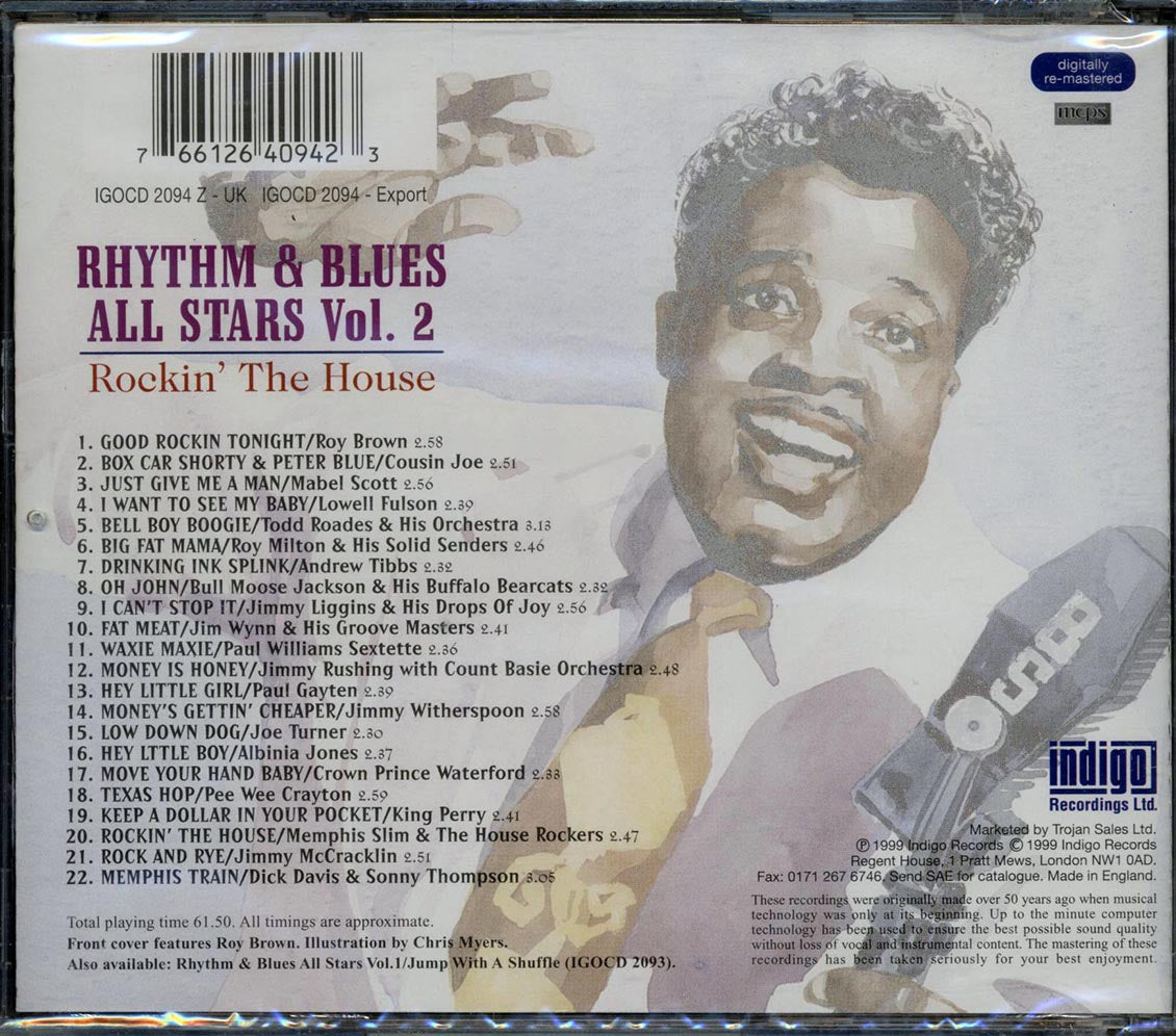 Roy Brown, Cousin Joe, Mabel Scott, Lowell Fulson, Etc. - Rhythm & Blues All Stars Volume 2: Rockin' The House Music CD