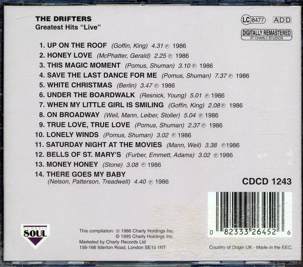 Drifters - Greatest Hits: Live Music CD