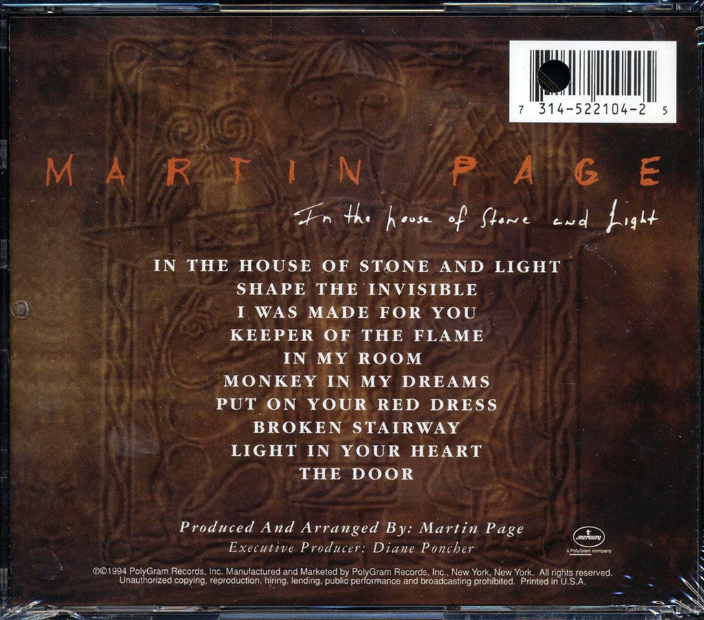 Martin Page - In The House Of Stone And Light (marked/ltd stock) Music CD