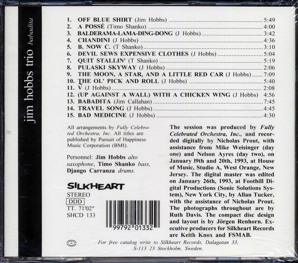 Jim Hobbs Trio - Babadita Music CD