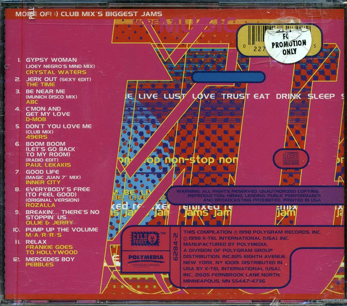 Crystal Waters, The Time, ABC, D Mob, Etc. - More Of Club Mix's Biggest Jams Music CD