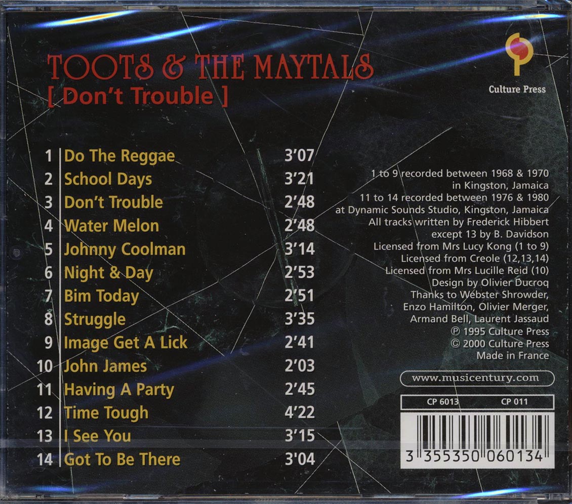 Toots & The Maytals - Don't Trouble Music CD