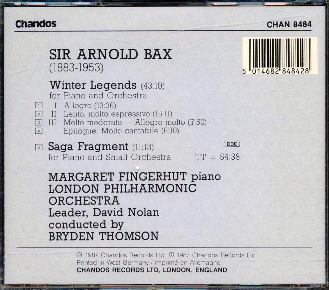 Arnold Bax, Margaret Fingerhut, The London Philharmonic Orchestra, Etc. - Winter Legends Saga Fragment Music CD